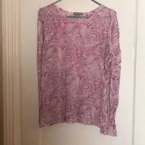 Lightweight Purple and White Paisley top